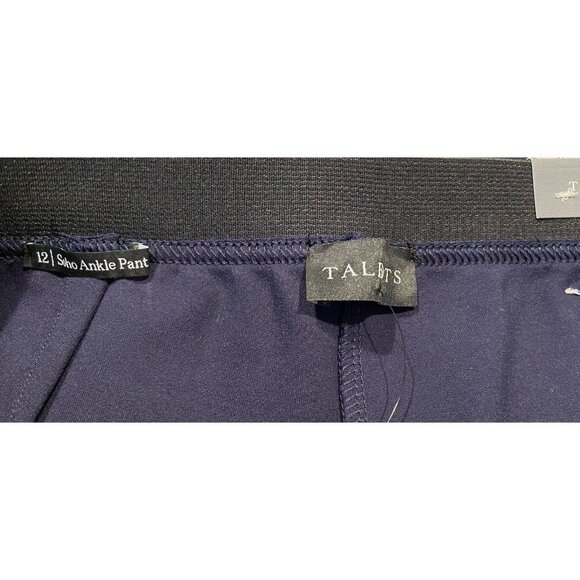 NWT Talbots Soho Ankle Pants Skinny Pull On Navy Size 12 New - Picture 3 of 5